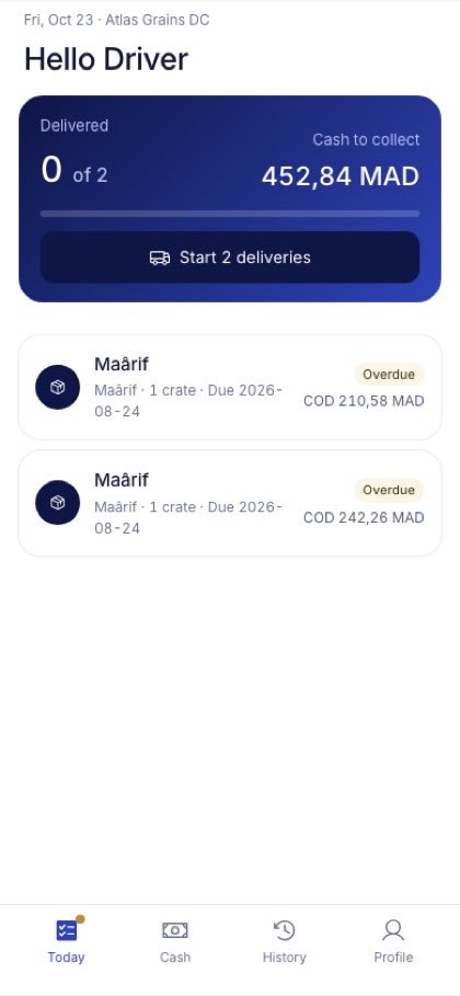 La tournée du chauffeur Syncz sur un téléphone.
